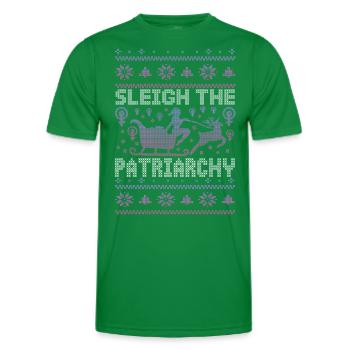 Traîneau Le Patriarcat - T-shirt sport Homme - vert - Devant - AI Model Male 178 dark (178cm)