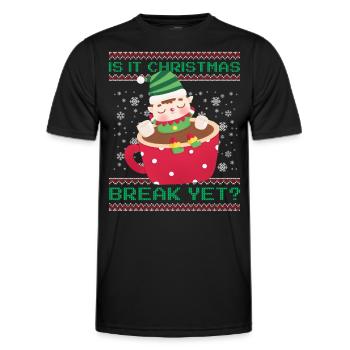 Is It Christmas Break Yet? Cocoa Imp Teacher - Men's Functional T-Shirt - black - Front - AI Model Male 178 dark (178cm)