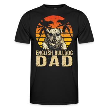 Papa bouledogue anglais - T-shirt sport Homme - noir - Devant - AI Model Male 178 dark (178cm)