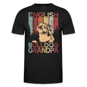 Bouledogue anglais grand-père - T-shirt sport Homme - noir - Devant - AI Model Male 178 dark (178cm)