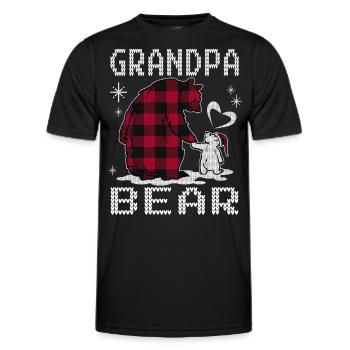 Grand-père Ours - T-shirt sport Homme - noir - Devant - AI Model Male 178 dark (178cm)