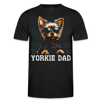 Yorkie Dad - Men's Functional T-Shirt - black - Front - AI Model Male 178 dark (178cm)