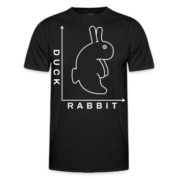 Rabbit Duck Illusion - Männer Funktions-T-Shirt - Schwarz - Vorne - AI Model Male 178 dark (178cm)