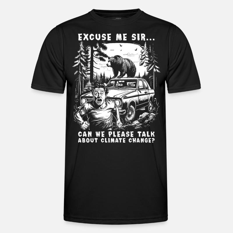 Climate Change Brown Bear - Männer Funktions-T-Shirt - Schwarz
