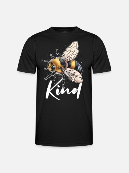 Bee Kind - Männer Funktions-T-Shirt - Schwarz