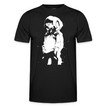 Le cool Cyberpunk Style Anime Boy Otaku de Shibuya - T-shirt sport Homme - noir - Devant - AI Model Male 178 dark (178cm)
