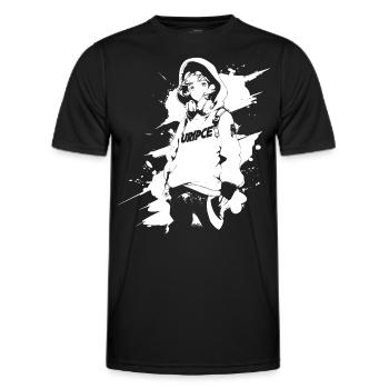 Le cool Cyberpunk Style Anime Boy Otaku de Shibuya - T-shirt sport Homme - noir - Devant - AI Model Male 178 dark (178cm)