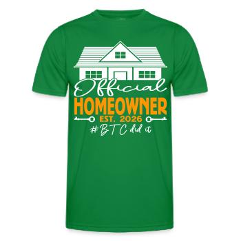 Official Homeowner EST.2026 BTC Did It - Men's Functional T-Shirt - kelly green - Front - AI Model Male 178 dark (178cm)