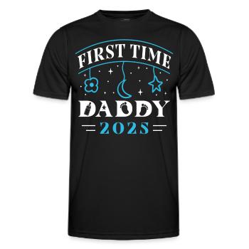First Time Daddy 2025 - Men's Functional T-Shirt - black - Front - AI Model Male 178 dark (178cm)