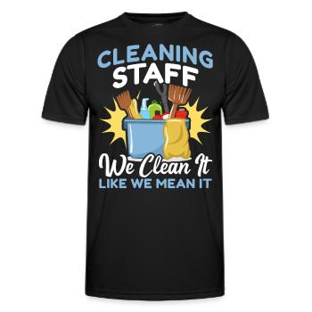Cleaning Staff - Men's Functional T-Shirt - black - Front - AI Model Male 178 dark (178cm)