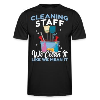 Cleaning Staff - Men's Functional T-Shirt - black - Front - AI Model Male 178 dark (178cm)