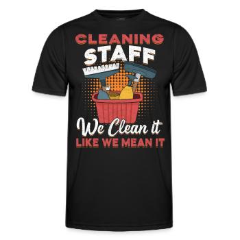 Cleaning Staff - Men's Functional T-Shirt - black - Front - AI Model Male 178 dark (178cm)