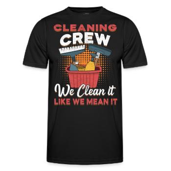 Cleaning Crew - Men's Functional T-Shirt - black - Front - AI Model Male 178 dark (178cm)
