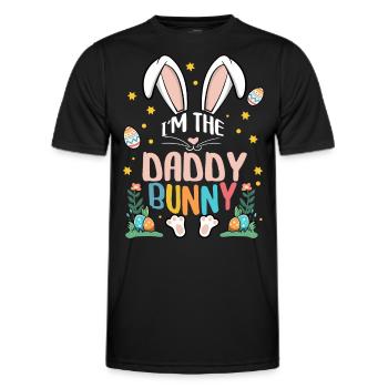 Je suis le papa lapin - T-shirt sport Homme - noir - Devant - AI Model Male 178 dark (178cm)