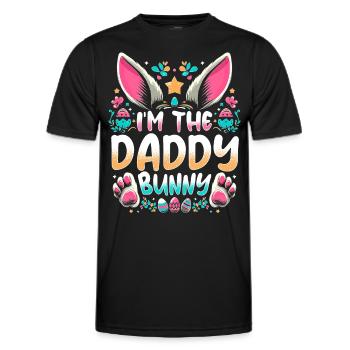 Je suis le papa lapin - T-shirt sport Homme - noir - Devant - AI Model Male 178 dark (178cm)