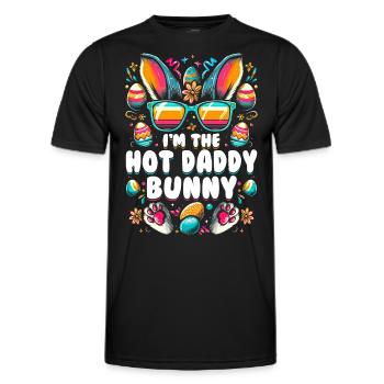 I'm The Hot Daddy Bunny - Men's Functional T-Shirt - black - Front - AI Model Male 178 dark (178cm)
