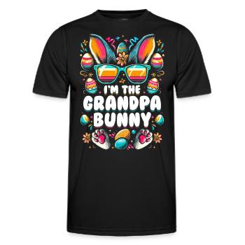 I'm The Grandpa Bunny - Men's Functional T-Shirt - black - Front - AI Model Male 178 dark (178cm)