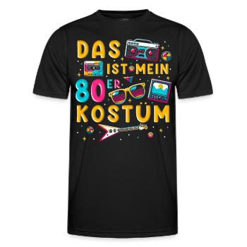 Das ist mein 80er Kostüm - Männer Funktions-T-Shirt - Schwarz - Vorne - AI Model Male 178 dark (178cm)