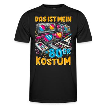 Das ist mein 80er Kostüm - Männer Funktions-T-Shirt - Schwarz - Vorne - AI Model Male 178 dark (178cm)