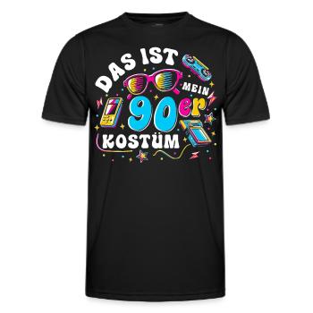 Das ist mein 90er Kostüm - Männer Funktions-T-Shirt - Schwarz - Vorne - AI Model Male 178 dark (178cm)