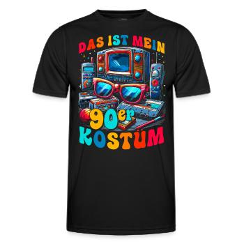 Das ist mein 90er Kostüm - Männer Funktions-T-Shirt - Schwarz - Vorne - AI Model Male 178 dark (178cm)