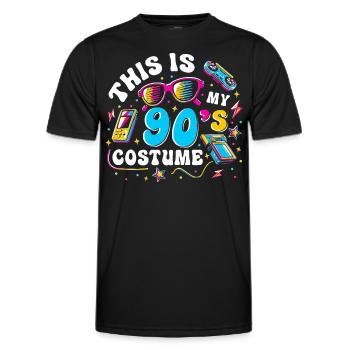 This Is My 90s Costume - Männer Funktions-T-Shirt - Schwarz - Vorne - AI Model Male 178 dark (178cm)
