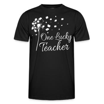 One Lucky Teacher - Men's Functional T-Shirt - black - Front - AI Model Male 178 dark (178cm)