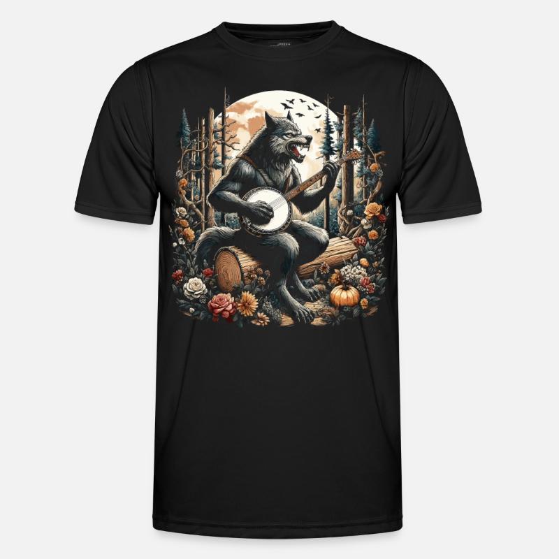 Werwolf mit Gitarre Männer Funktions-T-Shirt