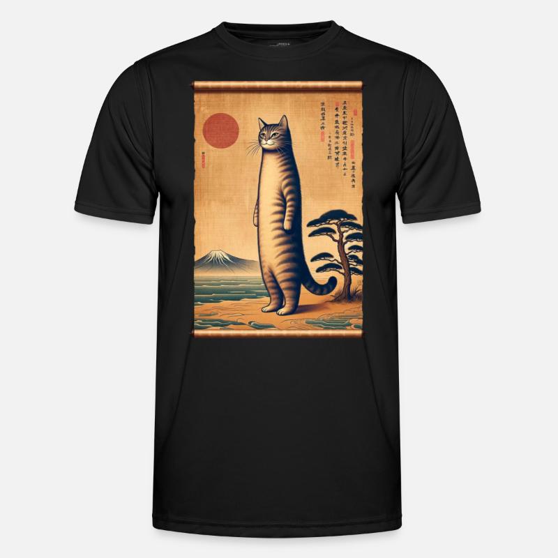 Mt. Fuji Sunset Papyrus Scroll Retro Men's Functional T-Shirt