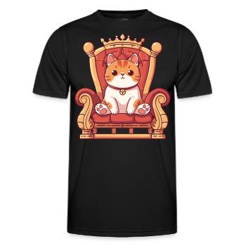 Throne King Meme Kitten Pet Lover - Men's Functional T-Shirt - black - Front - AI Model Male 178 dark (178cm)