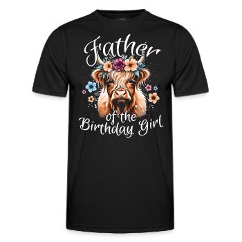 Father Of The Birthday Girl - Männer Funktions-T-Shirt - Schwarz - Vorne - AI Model Male 178 dark (178cm)