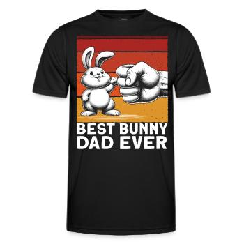 Meilleur papa lapin de tous les temps - T-shirt sport Homme - noir - Devant - AI Model Male 178 dark (178cm)