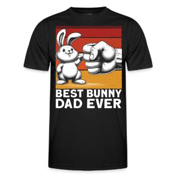 Best Bunny Dad Ever - Männer Funktions-T-Shirt - Schwarz - Vorne - AI Model Male 178 dark (178cm)