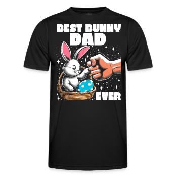 Best Bunny Dad Ever - Männer Funktions-T-Shirt - Schwarz - Vorne - AI Model Male 178 dark (178cm)
