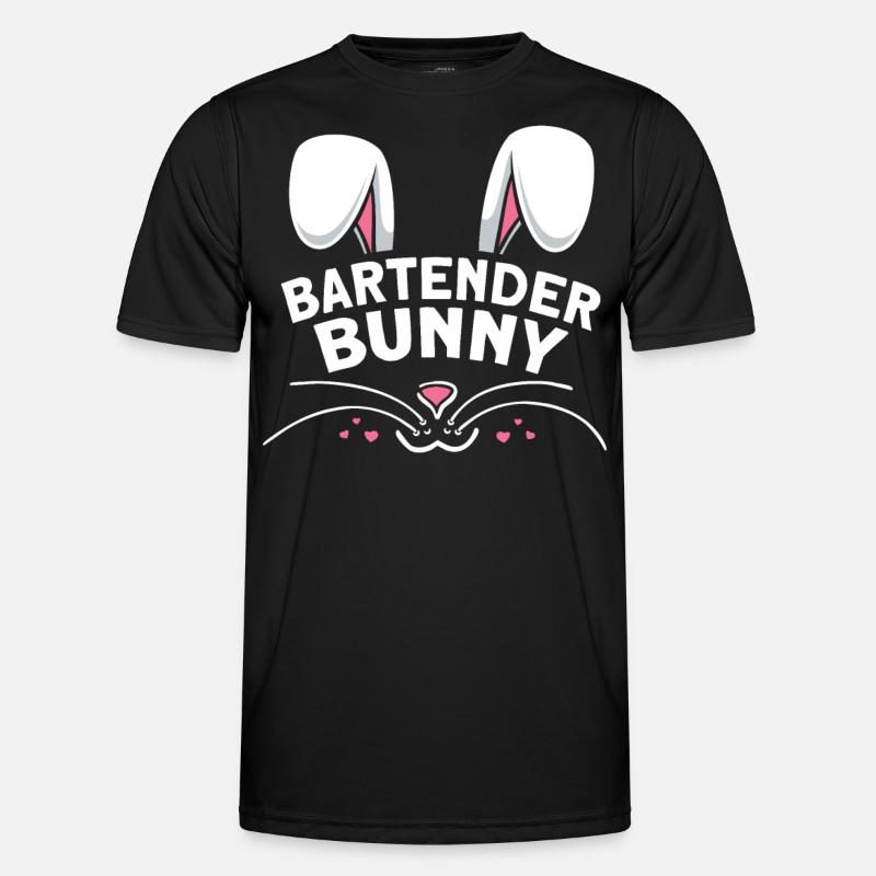 Bartender Bunny - Männer Funktions-T-Shirt - Schwarz