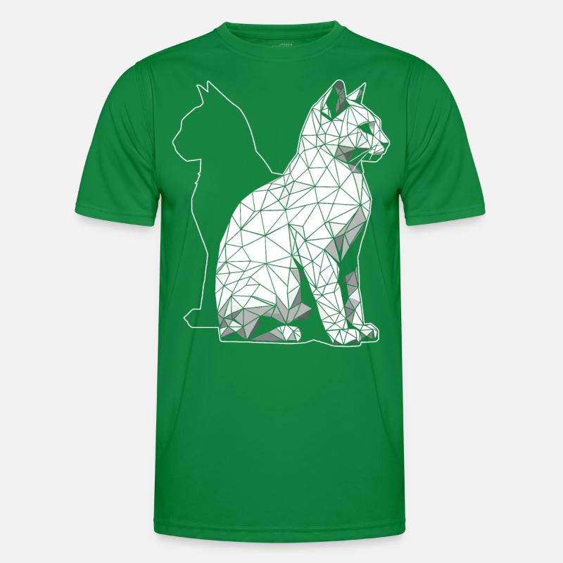 Chat polygonal géométrique abstrait T-shirt sport Homme