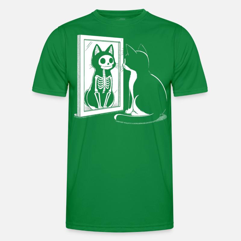 Cat Looking In Mirror Männer Funktions-T-Shirt
