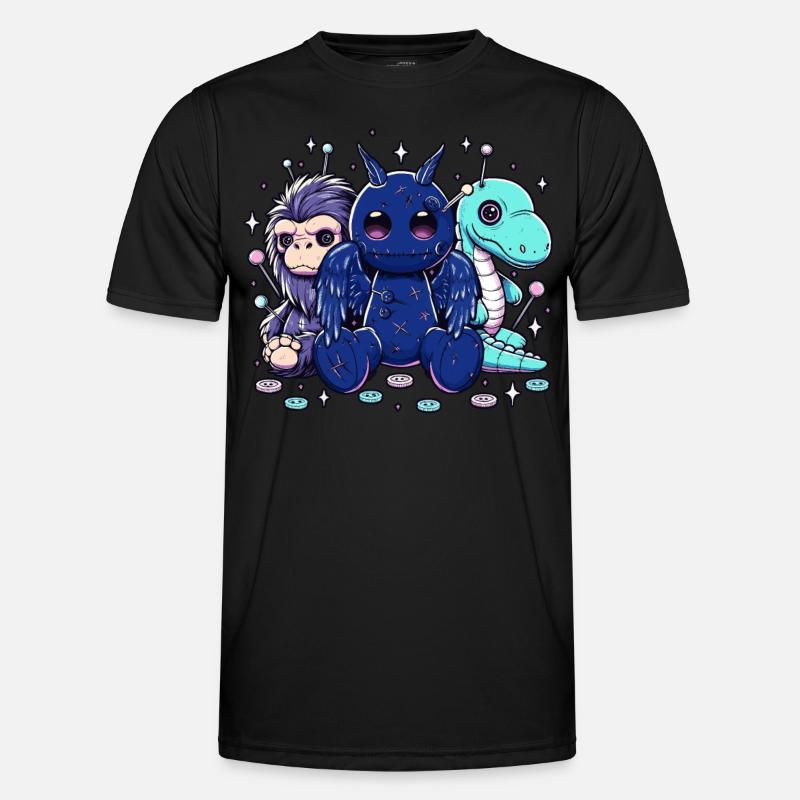 Pastel Goth Cryptids - Männer Funktions-T-Shirt - Schwarz