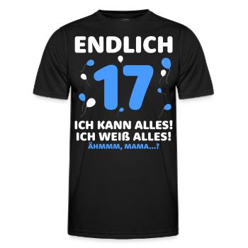 Finally 17 I can do everything I know everything - Men's Functional T-Shirt - black - Front - AI Model Male 178 dark (178cm)