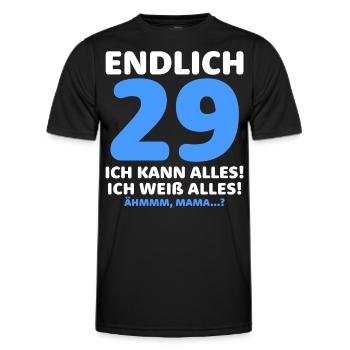 Endlich 29 Ich Kann Alles Ich Weiß Alles - Männer Funktions-T-Shirt - Schwarz - Vorne - AI Model Male 178 dark (178cm)