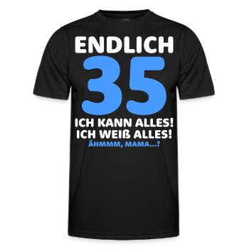 Endlich 35 Ich Kann Alles Ich Weiß Alles - Männer Funktions-T-Shirt - Schwarz - Vorne - AI Model Male 178 dark (178cm)