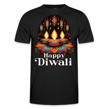 Happy Diwali - Männer Funktions-T-Shirt - Schwarz - Vorne - AI Model Male 178 dark (178cm)