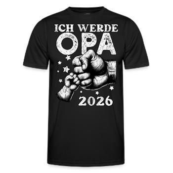 Ich werde Opa 2026 - Männer Funktions-T-Shirt - Schwarz - Vorne - AI Model Male 178 dark (178cm)
