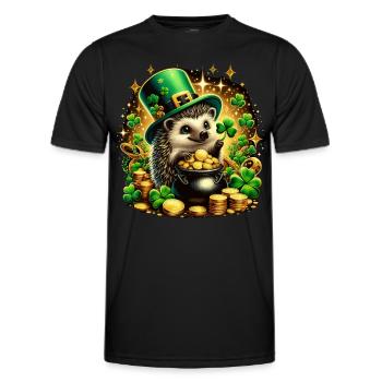 Hedgehog Gold Pot - Men's Functional T-Shirt - black - Front - AI Model Male 178 dark (178cm)