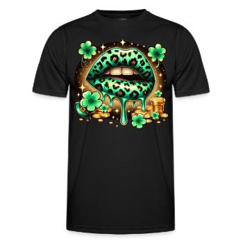 Irish Lips St Patricks Day - Männer Funktions-T-Shirt - Schwarz - Vorne - AI Model Male 178 dark (178cm)