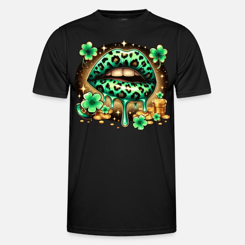 Irish Lips St Patricks Day Männer Funktions-T-Shirt