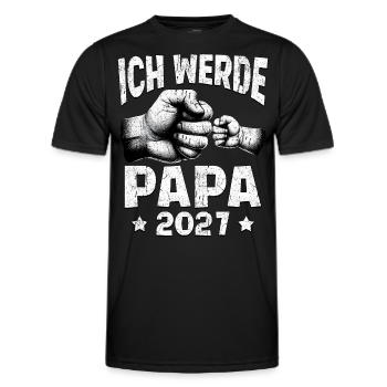 Ich werde Papa 2027 - Männer Funktions-T-Shirt - Schwarz - Vorne - AI Model Male 178 dark (178cm)