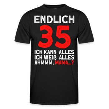 Finally 35 I can do everything I know everything - Men's Functional T-Shirt - black - Front - AI Model Male 178 dark (178cm)