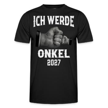 Ich werde Onkel 2027 - Männer Funktions-T-Shirt - Schwarz - Vorne - AI Model Male 178 dark (178cm)