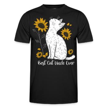 Best Cat Uncle Ever - Männer Funktions-T-Shirt - Schwarz - Vorne - AI Model Male 178 dark (178cm)